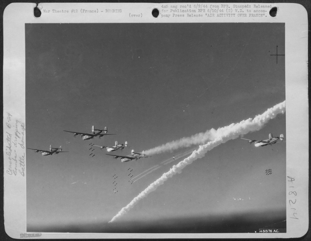 Allied bombers over Nazi installations