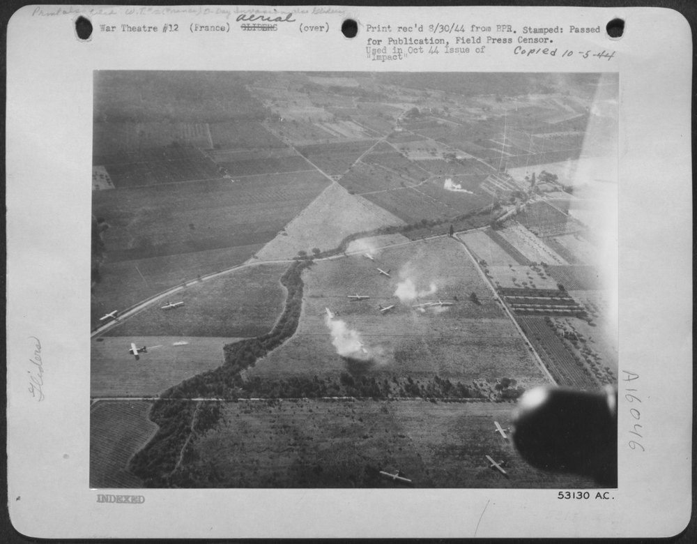 Invasion Gliders Land After Being Towed to the Coast of Southern France