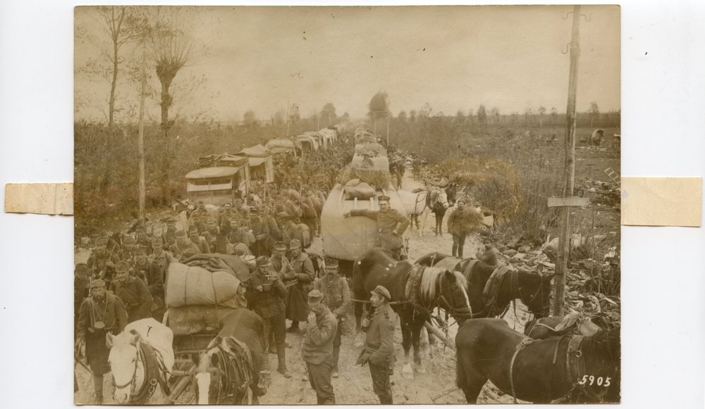 Allied troops on the Udino-Codripo road