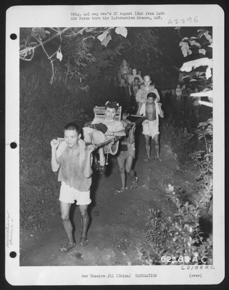 Americans in Chinese sedan chairs