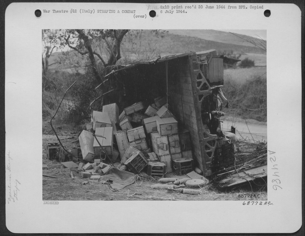 Ammunition Truck Blasted Off Road To Rome