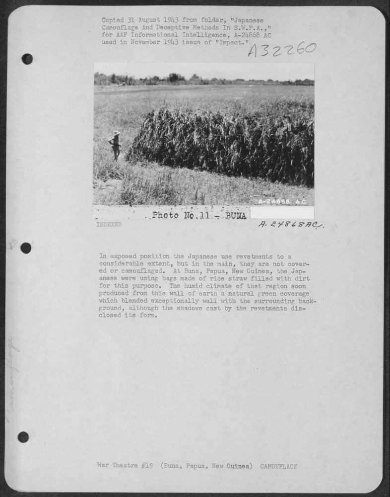 At Buna, Papua, New Guinea, the Japanese were using bags made of rice