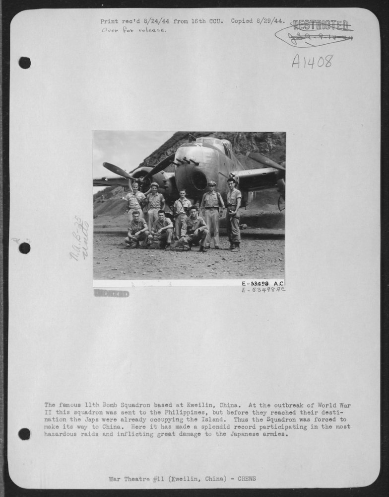 The Famous 11th Bomb Squadron Based at Kweilin, China