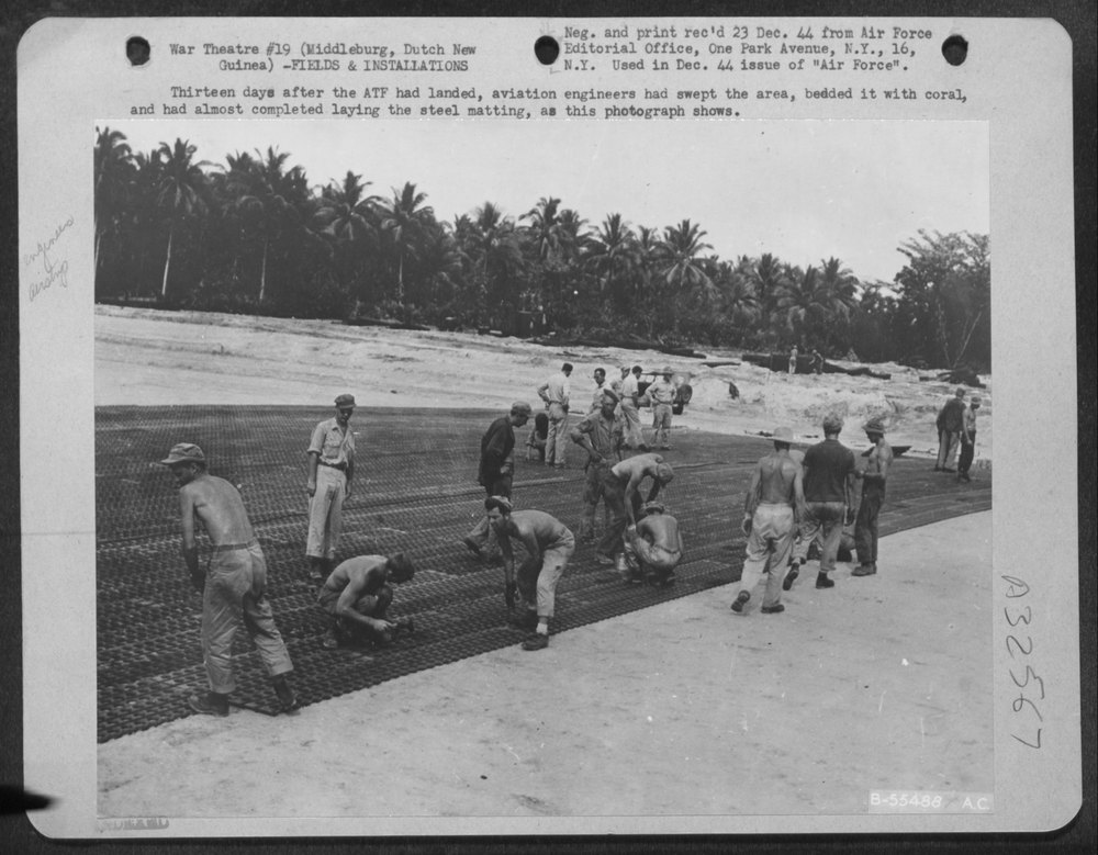 ATF landing area with steel matting