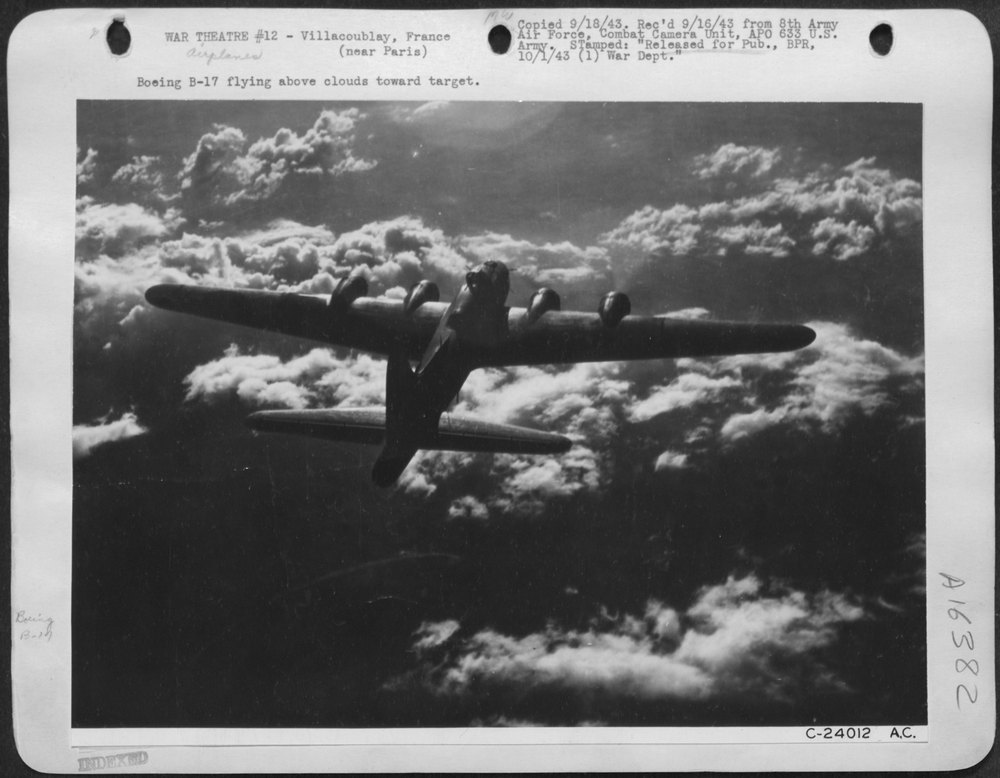 B-17 above clouds