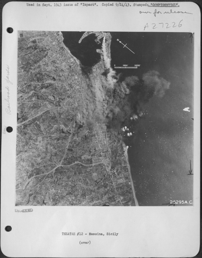 B-17 B-25 B-26 airplanes hit Messina