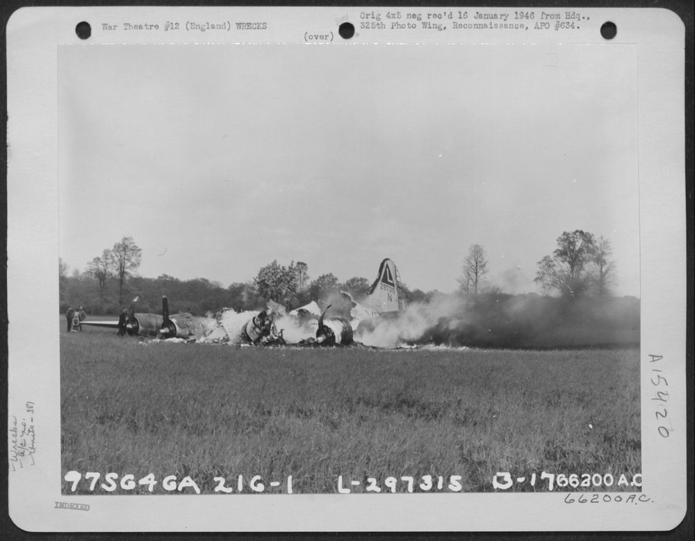 B-17 Burning In England