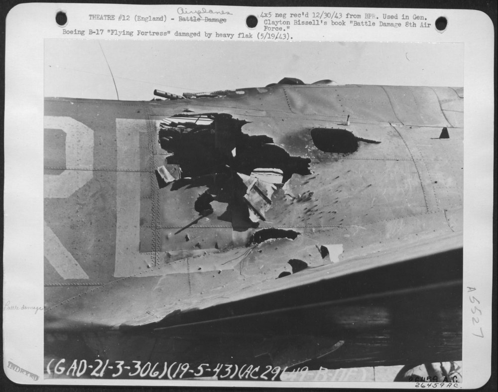B-17 damaged by flak