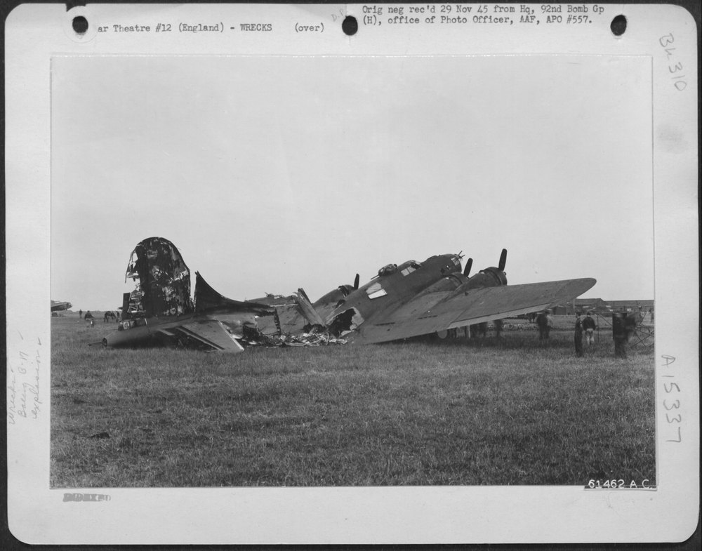 B-17 Damaged England