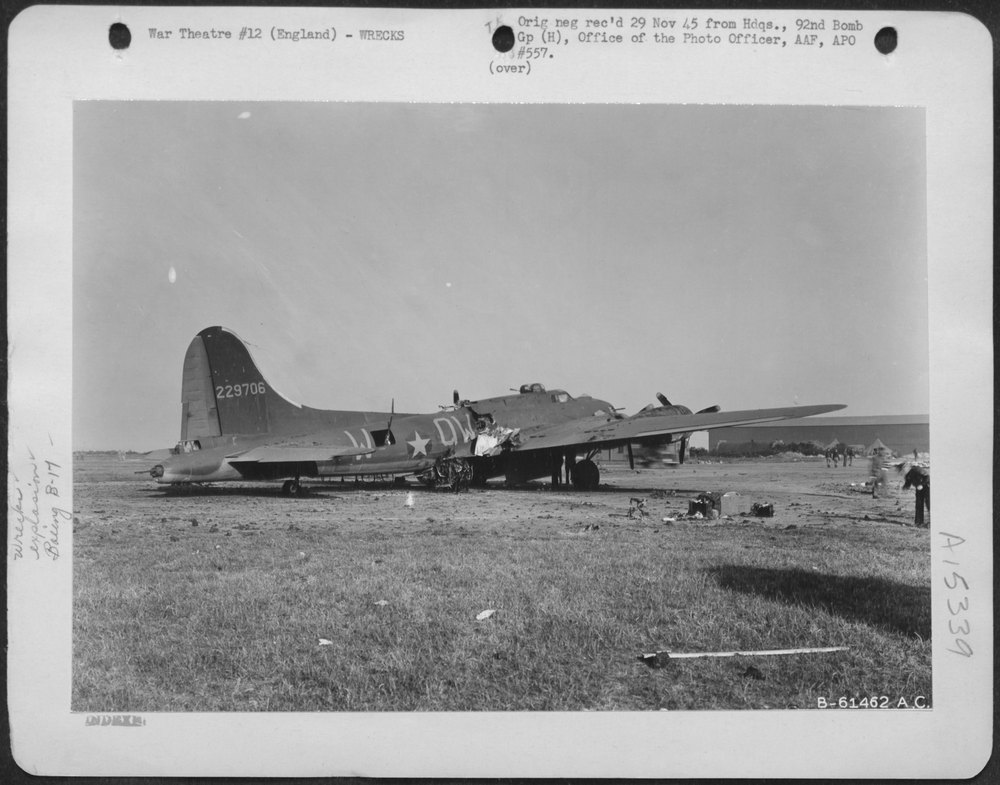B-17 Damaged England
