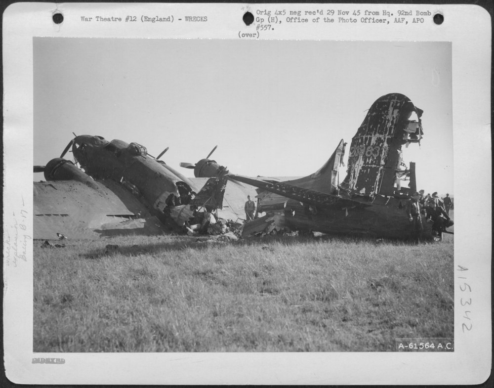 B-17 Damaged England