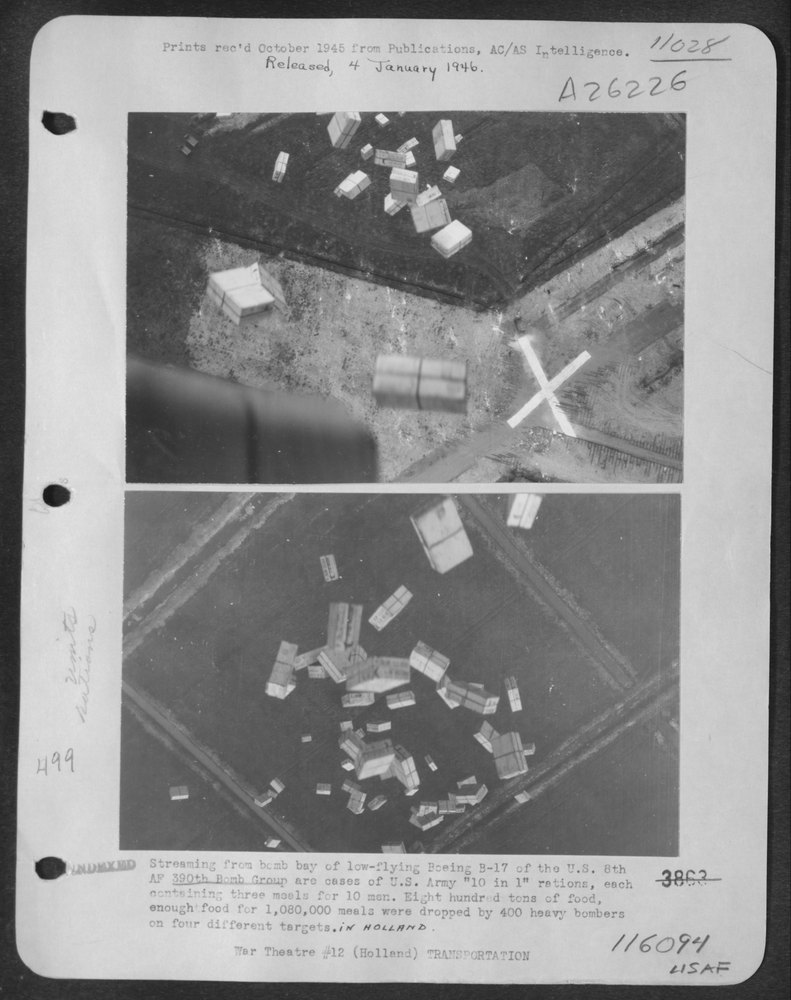 B-17 Drops Rations