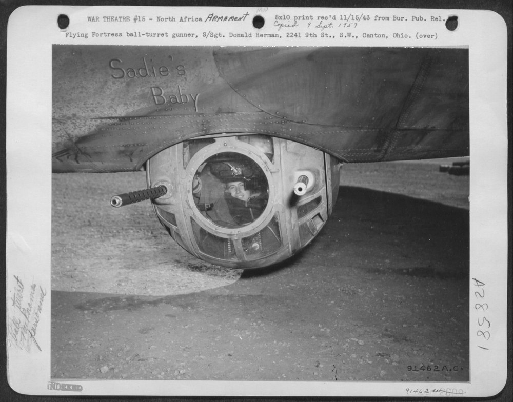 B-17 Flying Fortress ball-turret gunner