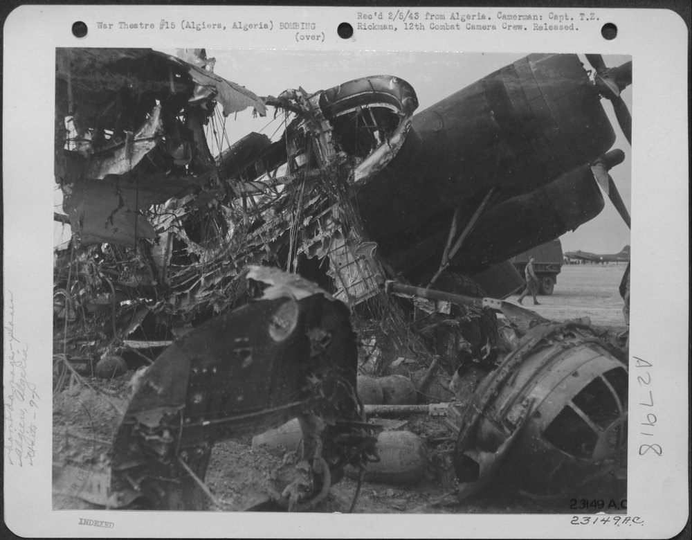 B-17 Flying Fortress bombed in Algiers