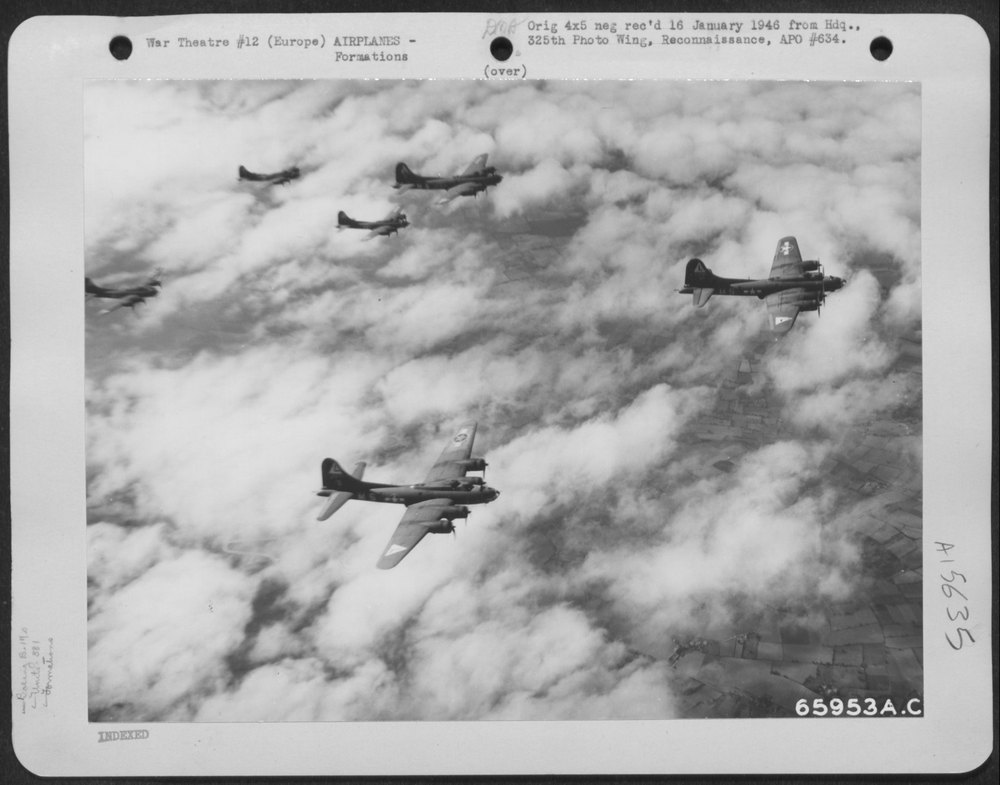 B-17 Flying Fortress over enemy territory