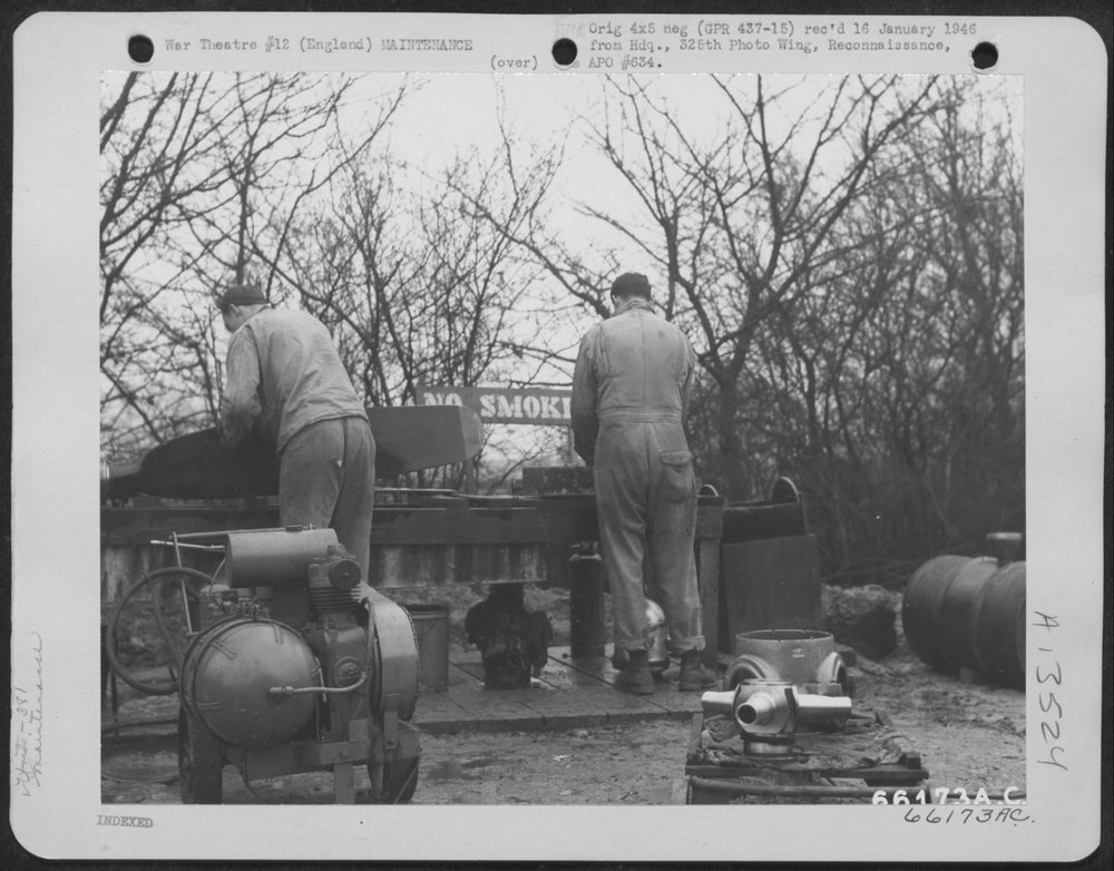 B-17 Flying Fortress propellers repaired England