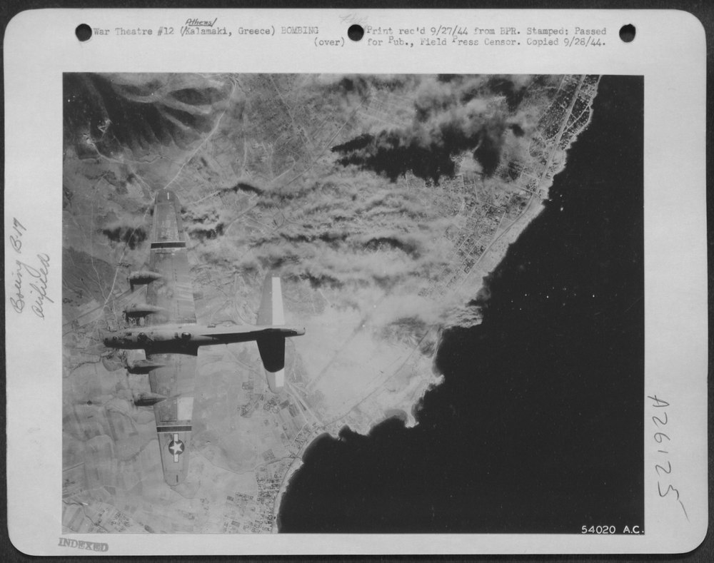 B-17 Flying Fortresses attack Kalamaki airdrome