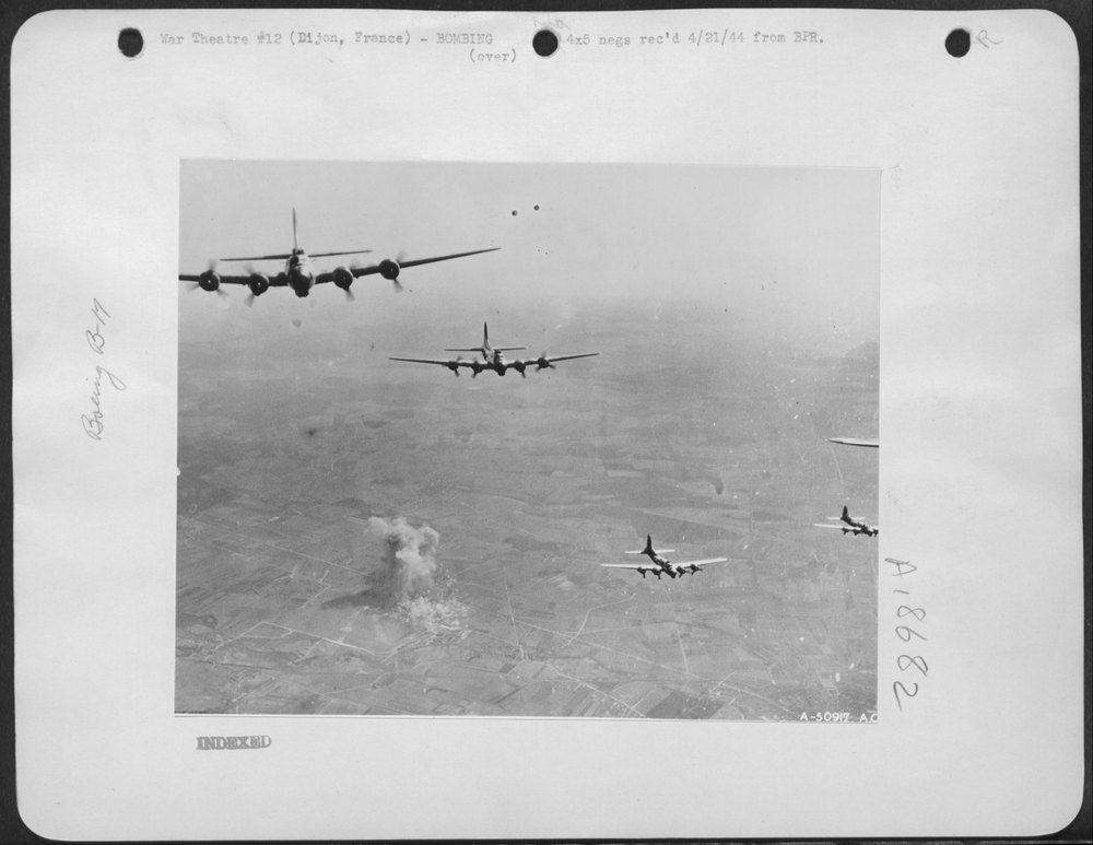 B-17 Flying Fortresses bombing Dijon