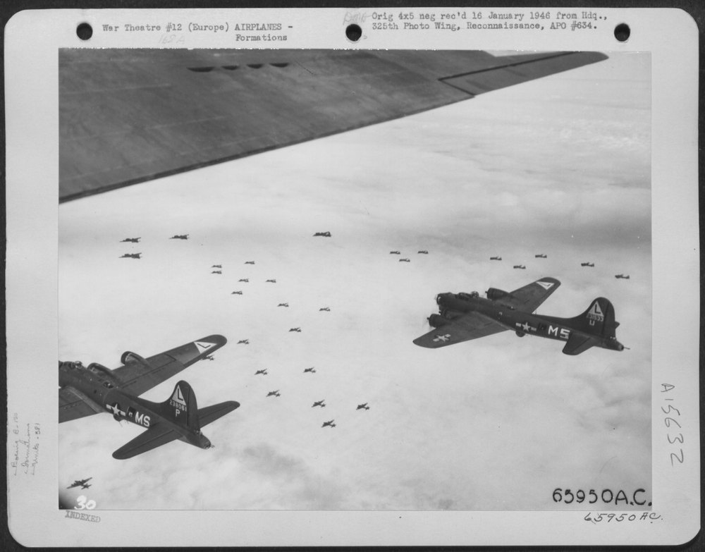 B-17 Flying Fortresses en route to Europe