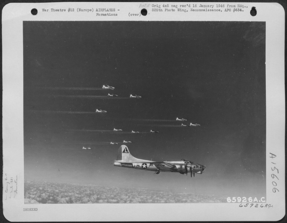 B-17 Flying Fortresses en route to Europe