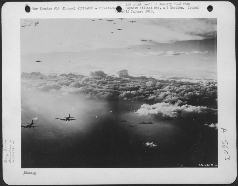 B-17 Flying Fortresses en route to Europe