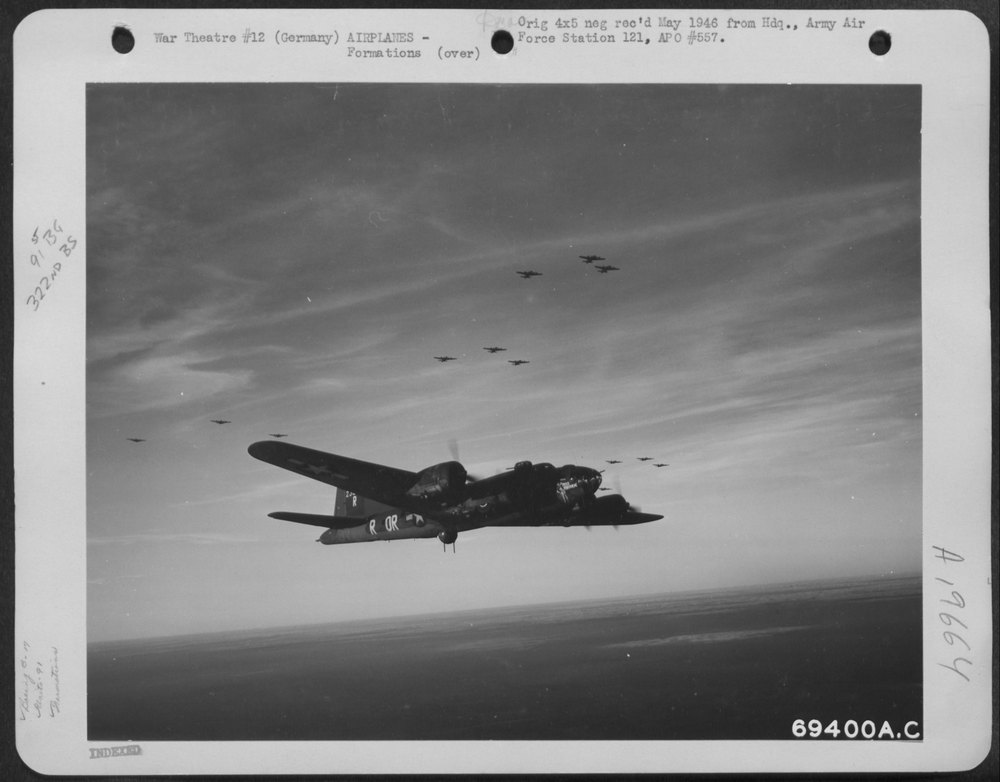 B-17 Flying Fortresses enroute to Germany
