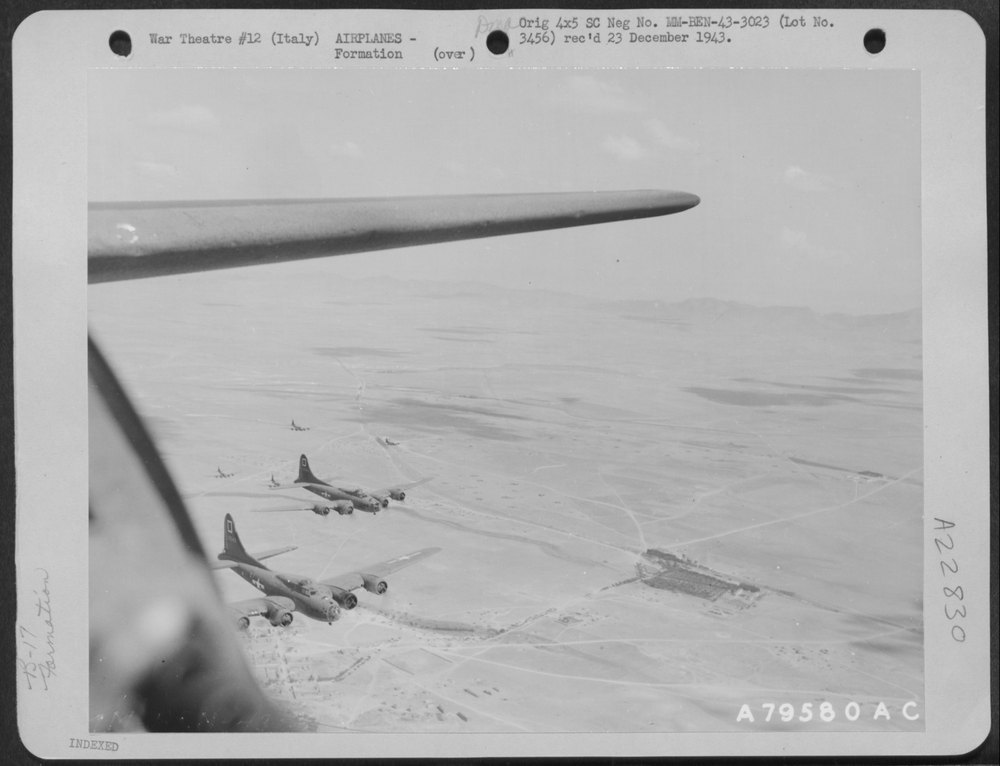 B-17 Flying Fortresses Enroute To Target