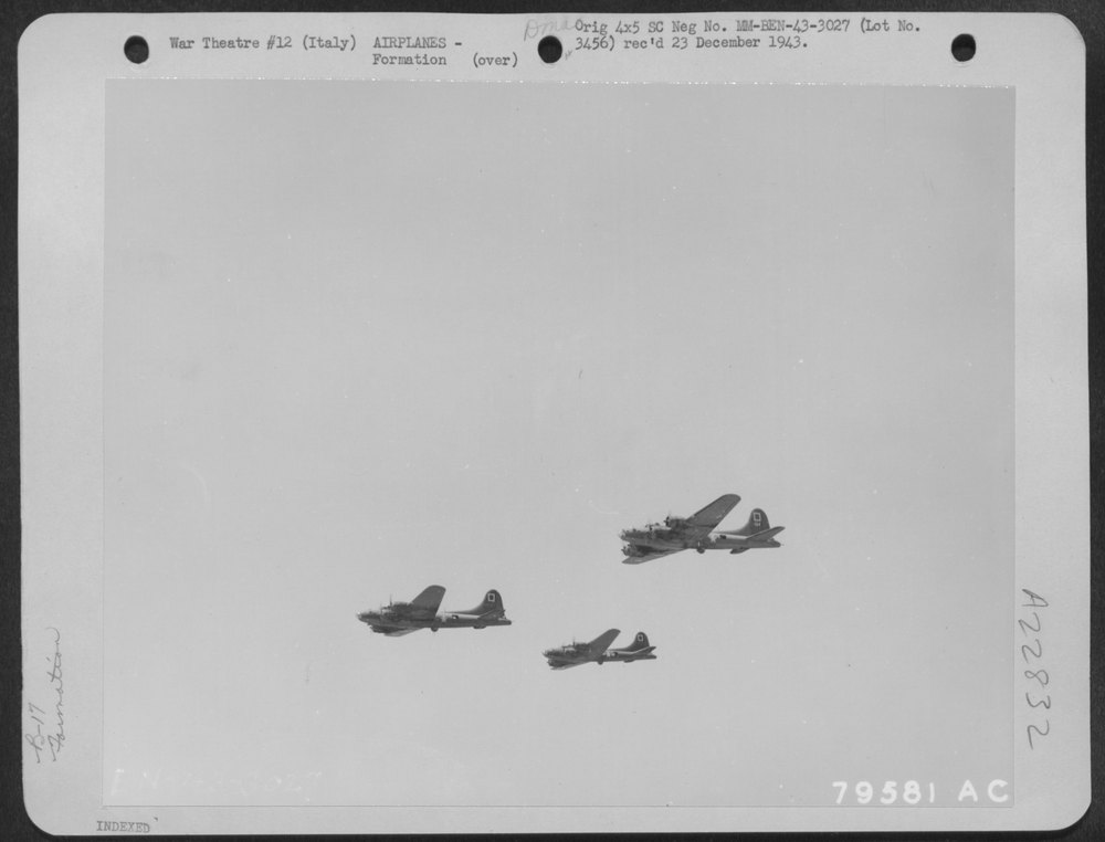 B-17 Flying Fortresses Enroute To Target