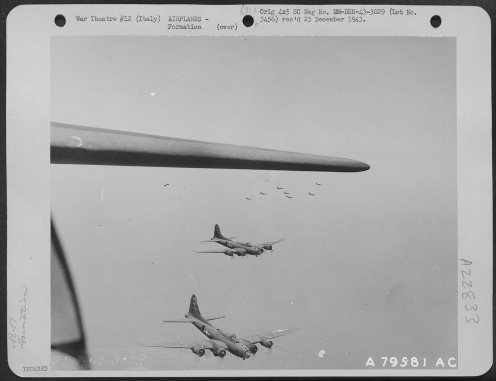 B-17 Flying Fortresses Enroute To Target