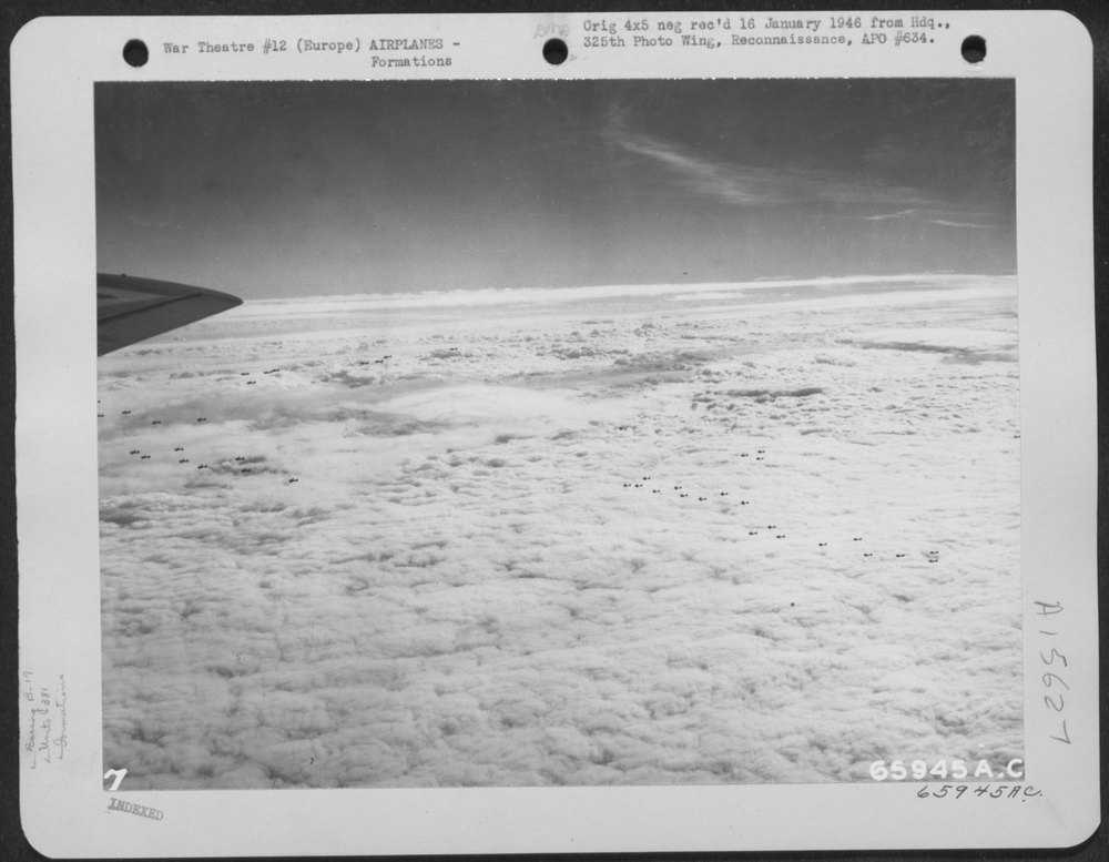 B-17 Flying Fortresses over enemy-occupied Europe