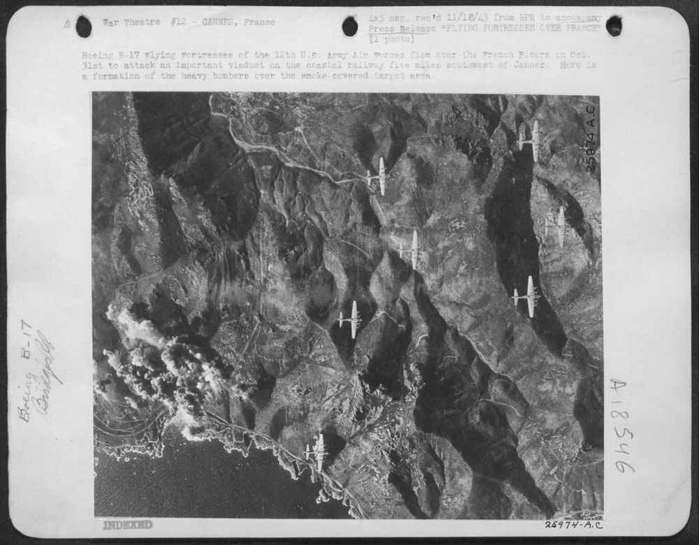 B-17 Flying Fortresses over French Rivera
