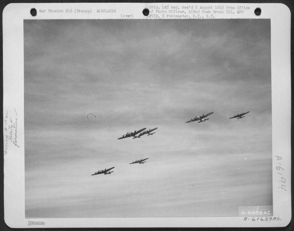 B-17 Flying Fortresses over German V-2 sites