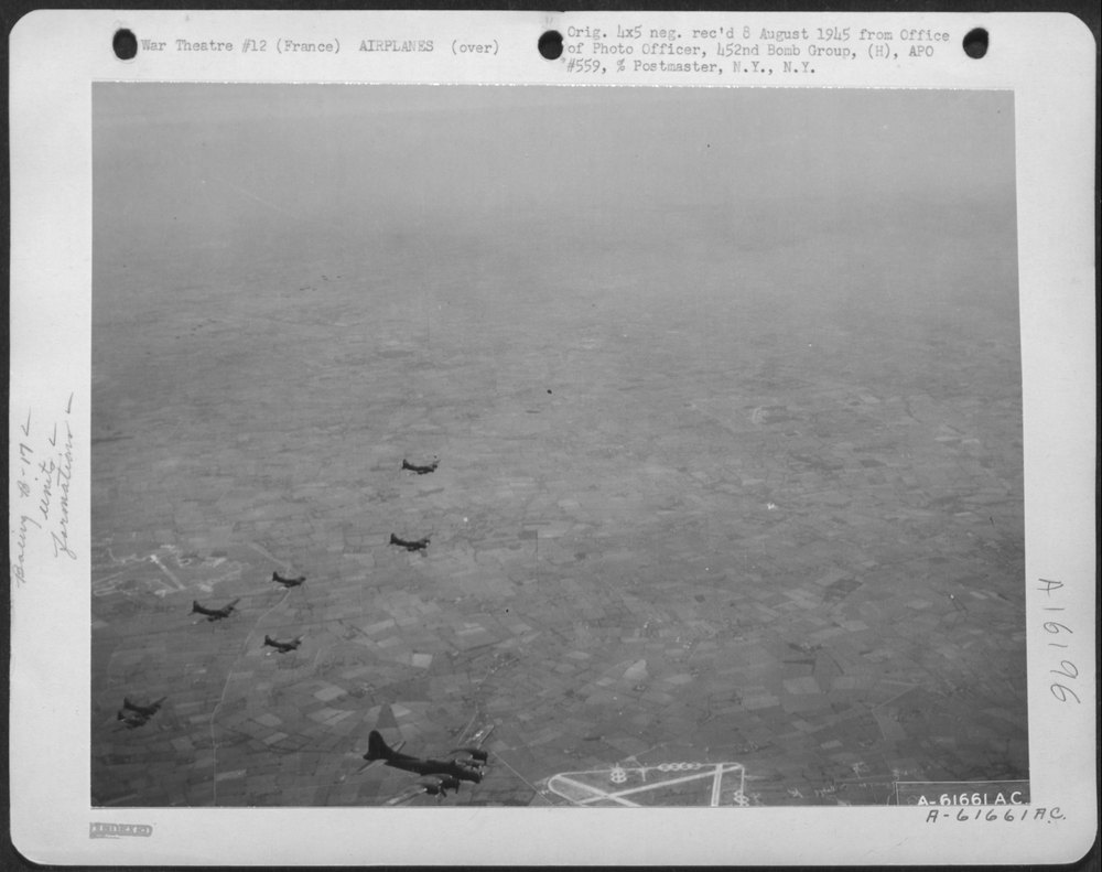 B-17 Flying Fortresses over German V-2 sites