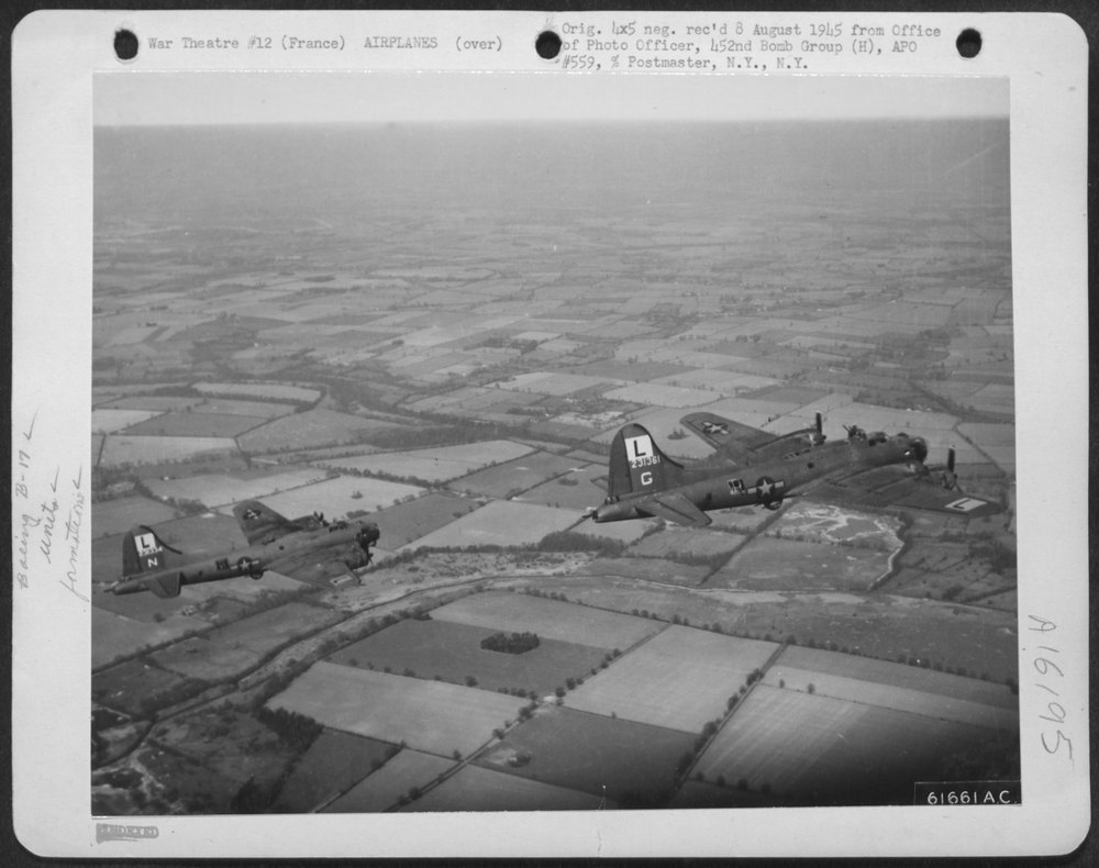 B-17 Flying Fortresses over German V-2 sites