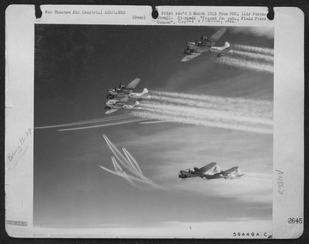 B-17 Flying Fortresses over Linz Austria