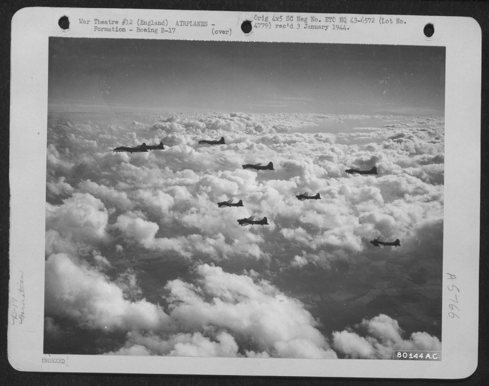 B-17 Flying Fortresses over Molesworth