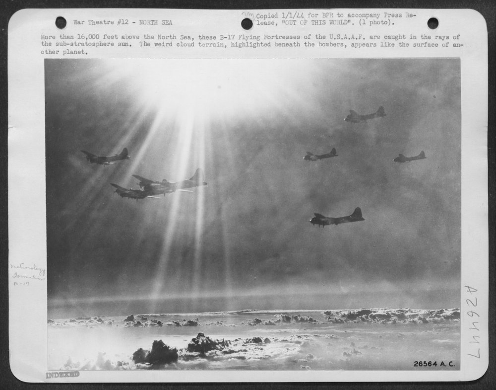 B-17 Flying Fortresses over North Sea