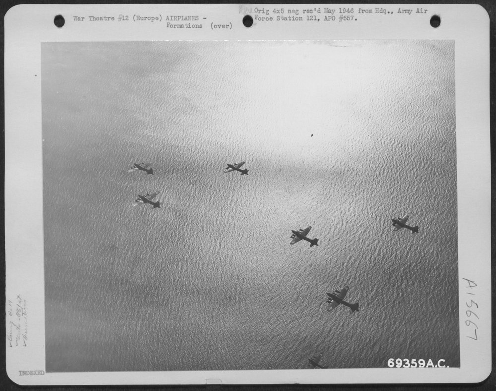 B-17 Flying Fortresses over North Sea