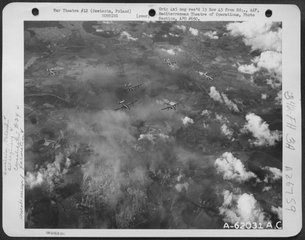 B-17 Flying Fortresses over Oswiecim