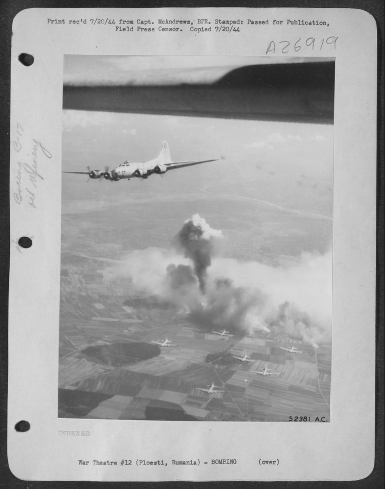 B-17 Flying Fortresses over Ploesti