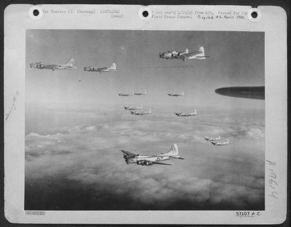 B-17 Flying Fortresses over western Germany