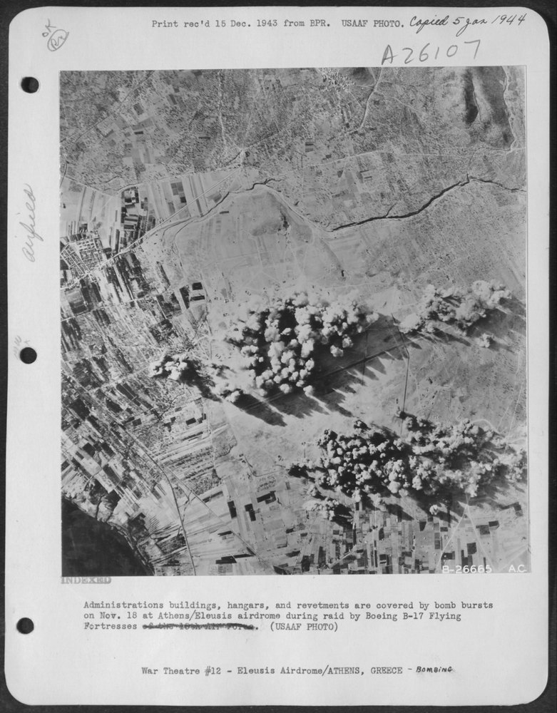 B-17 Flying Fortresses raid Athens/Eleusis airdrome
