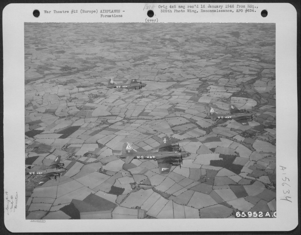 B-17 Flying Fortresses Toward Enemy Target