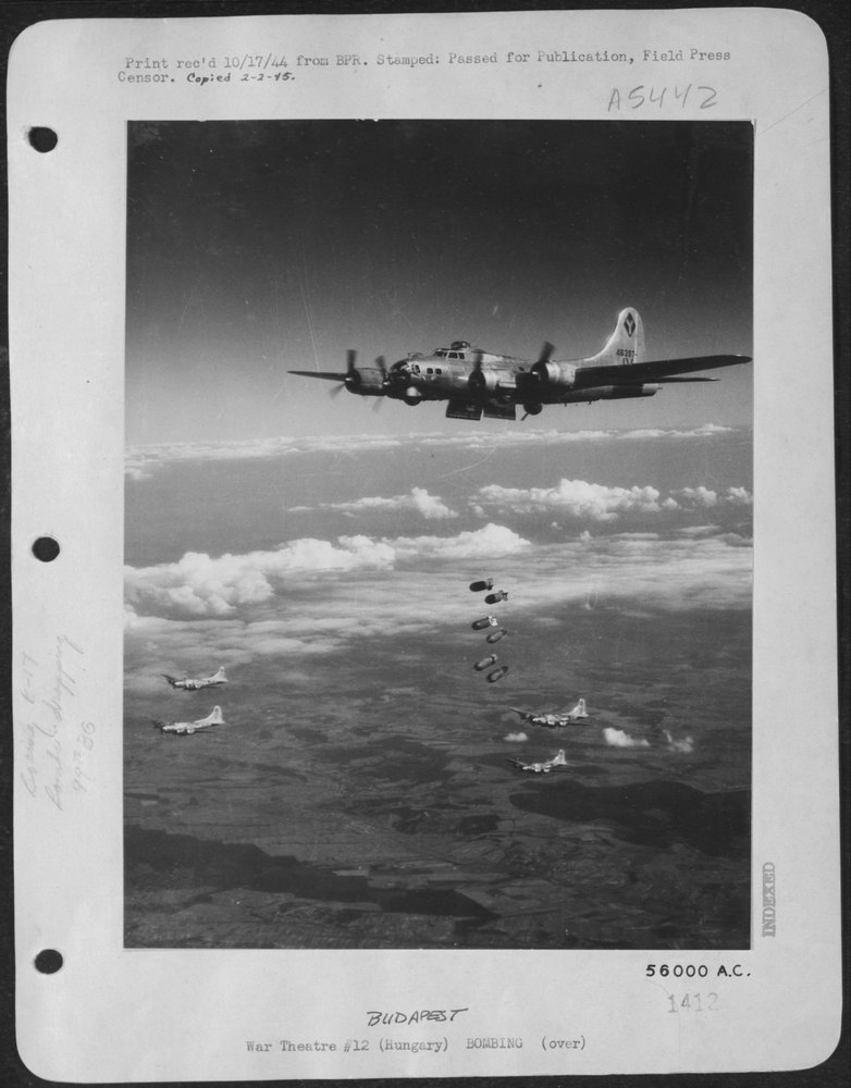 B-17 over Szob railroad bridge