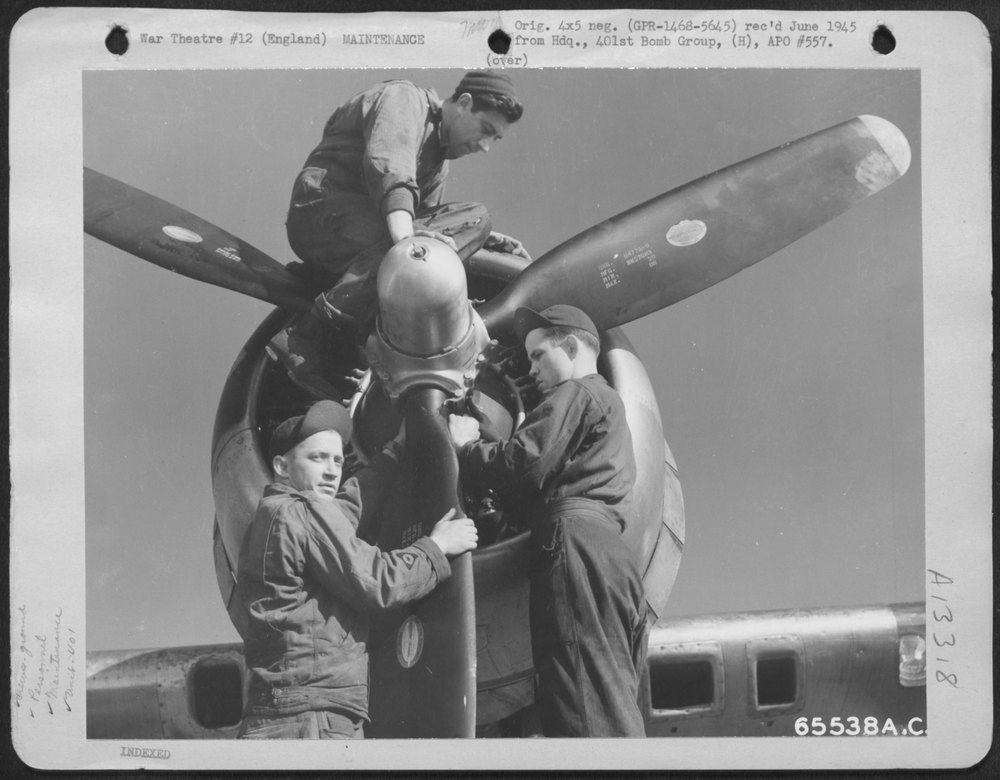 B-17 Repaired At 8th Air Force Base