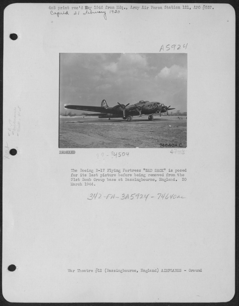B-17 Sad Sack at Bassingbourne