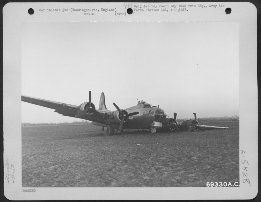 B-17 Wreck At 91st Bomb Group Base