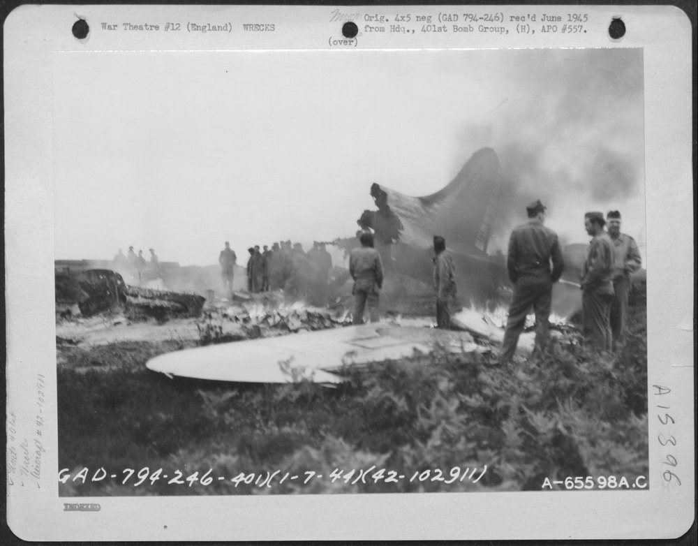 B-17 Wreckage At 8th Air Force Base