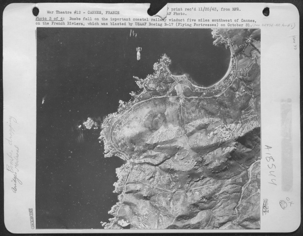 B-17s blast viaduct near Cannes