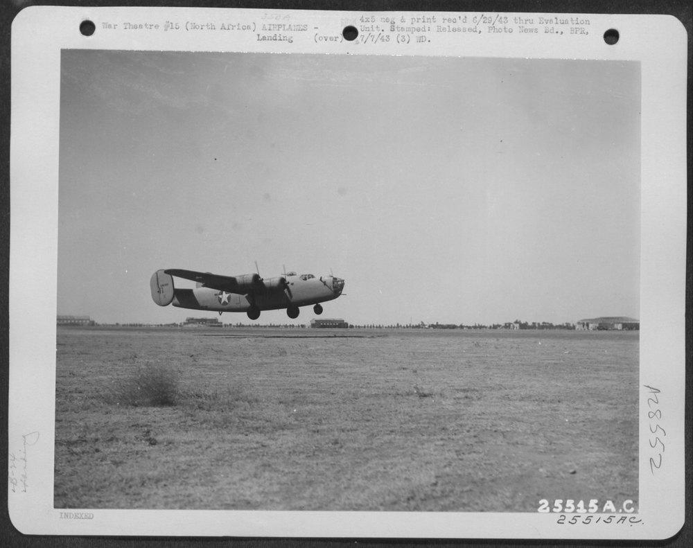 B-24 landing in North Africa